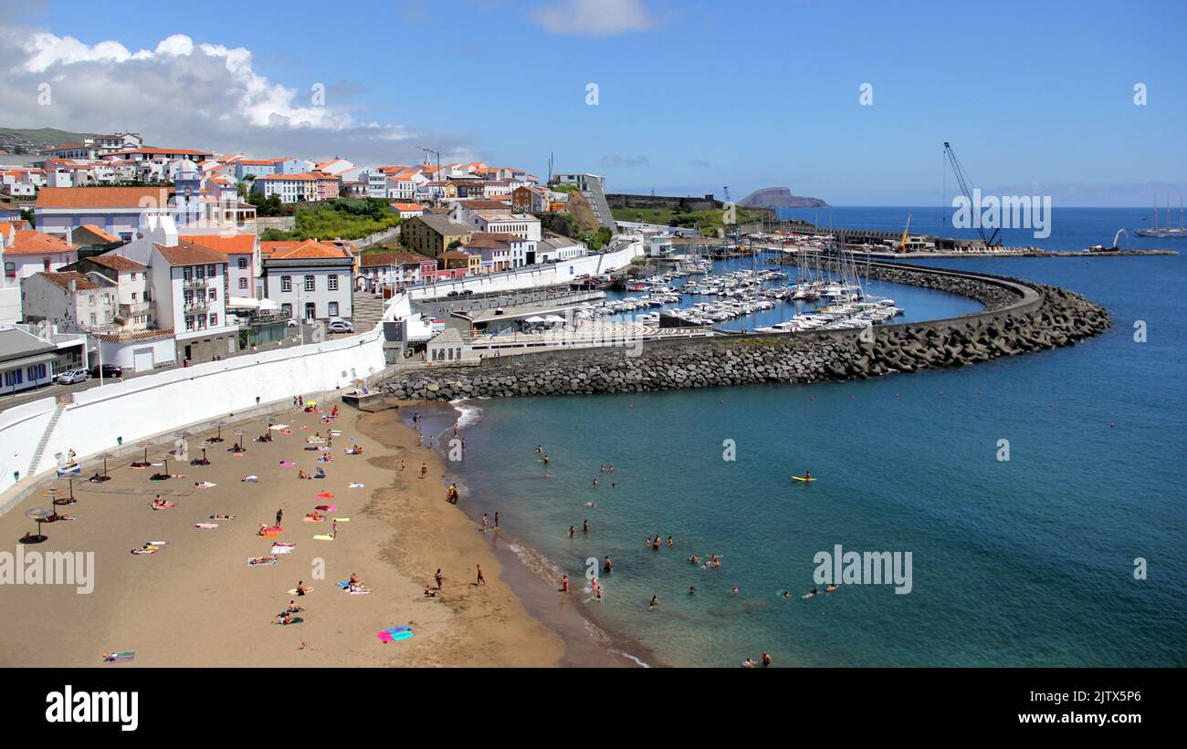 Coastal Part Of The Town With The Beach And Marina Angra Do Heroismo coastal-part-of-the-town-with-the-beach-and-marina-angra-do-heroismo