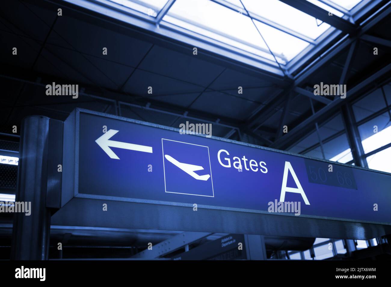 airport gate direction sign Stock Photo Alamy