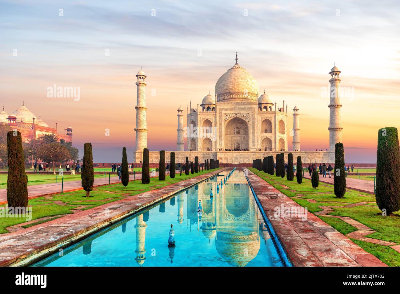 Wonder of the world of India, Taj Mahal Mausoleum, Uttar Pradesh, Agra. Stock Photo