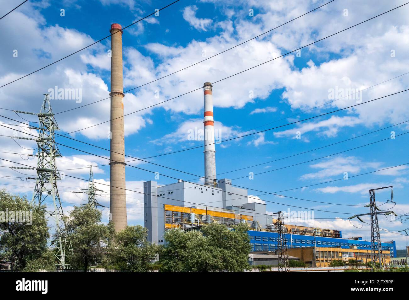 Factory plant and energy industry concept. Oil, gas, and petrochemical refinery factory. power and energy business. Stock Photo
