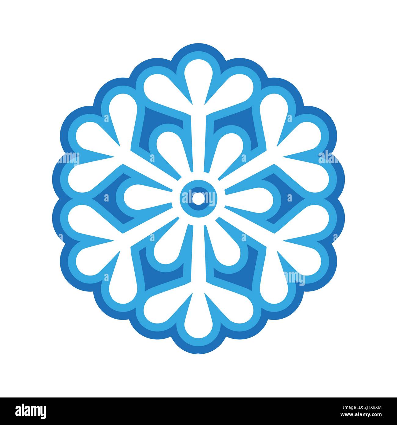 Blue isolated snowflake. Vector icon, logo design Stock Vector Image ...