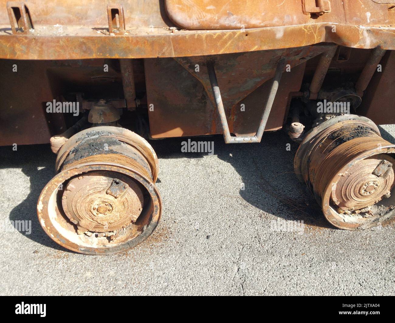 Heavy military equipment destroyed in the battle Stock Photo Alamy