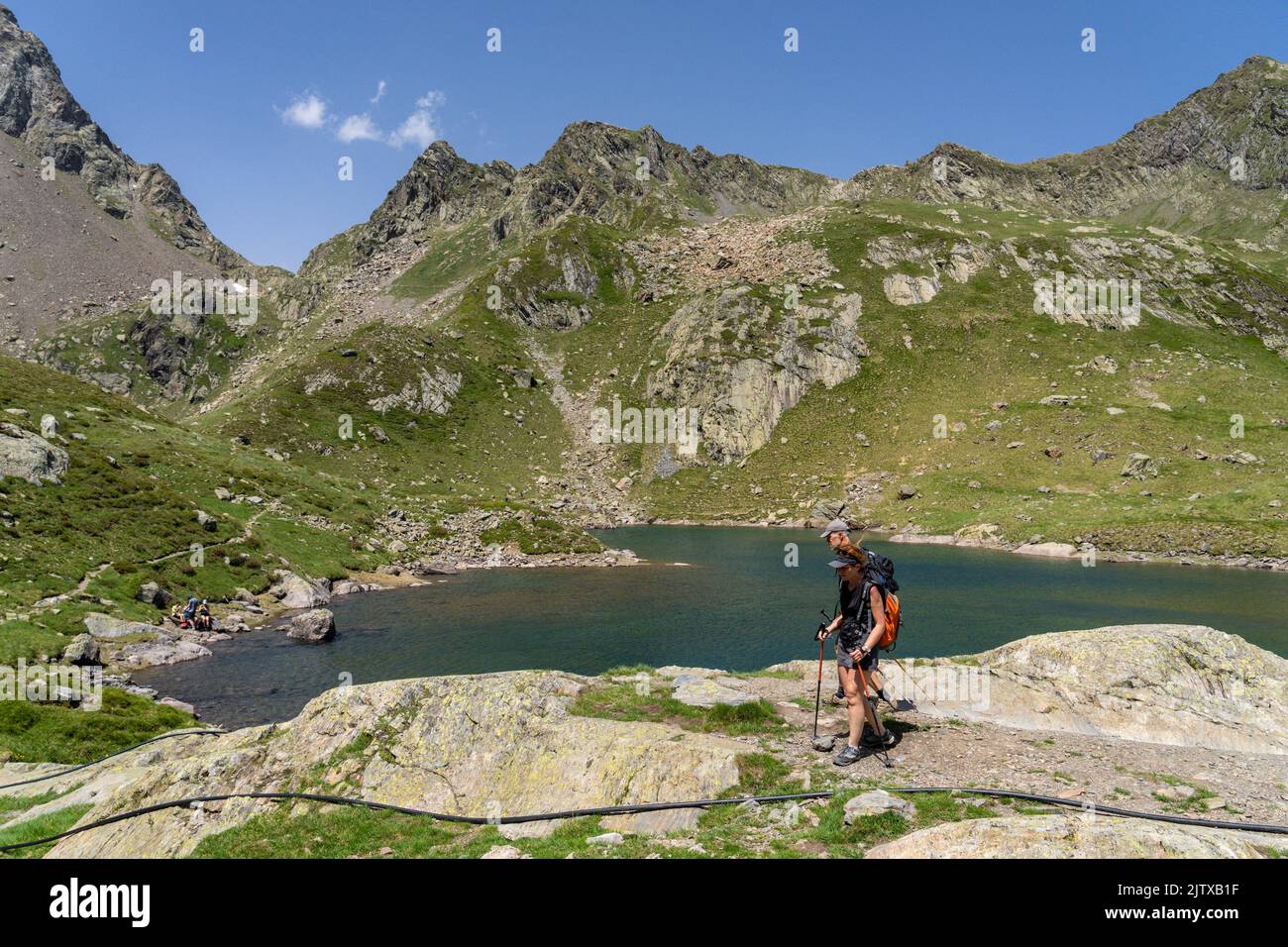 route to the port of Vénasque and Boums du Port Lake, Luchon, Pyrenean mountain range, France. Stock Photo