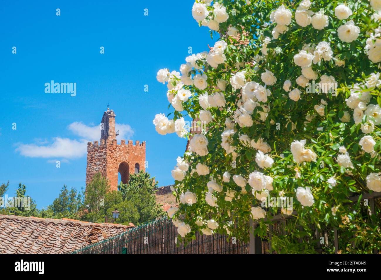 La Martina tower. Ayllon, Segovia province, Castilla Leon, Spain. Stock Photo