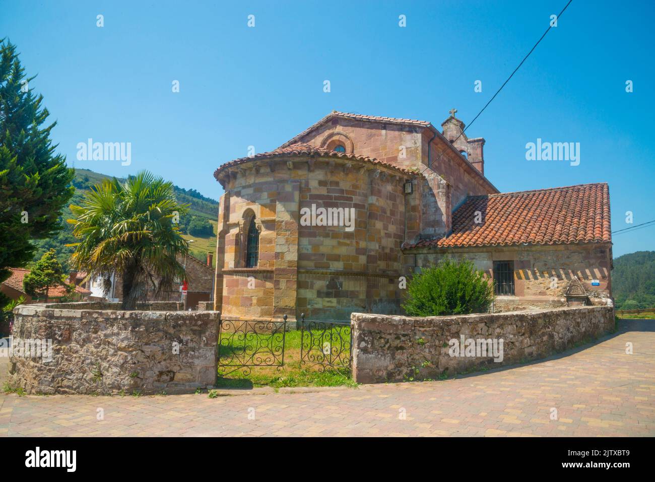 Santa Maria church. Yermo, Cantabria, Spain. Stock Photo