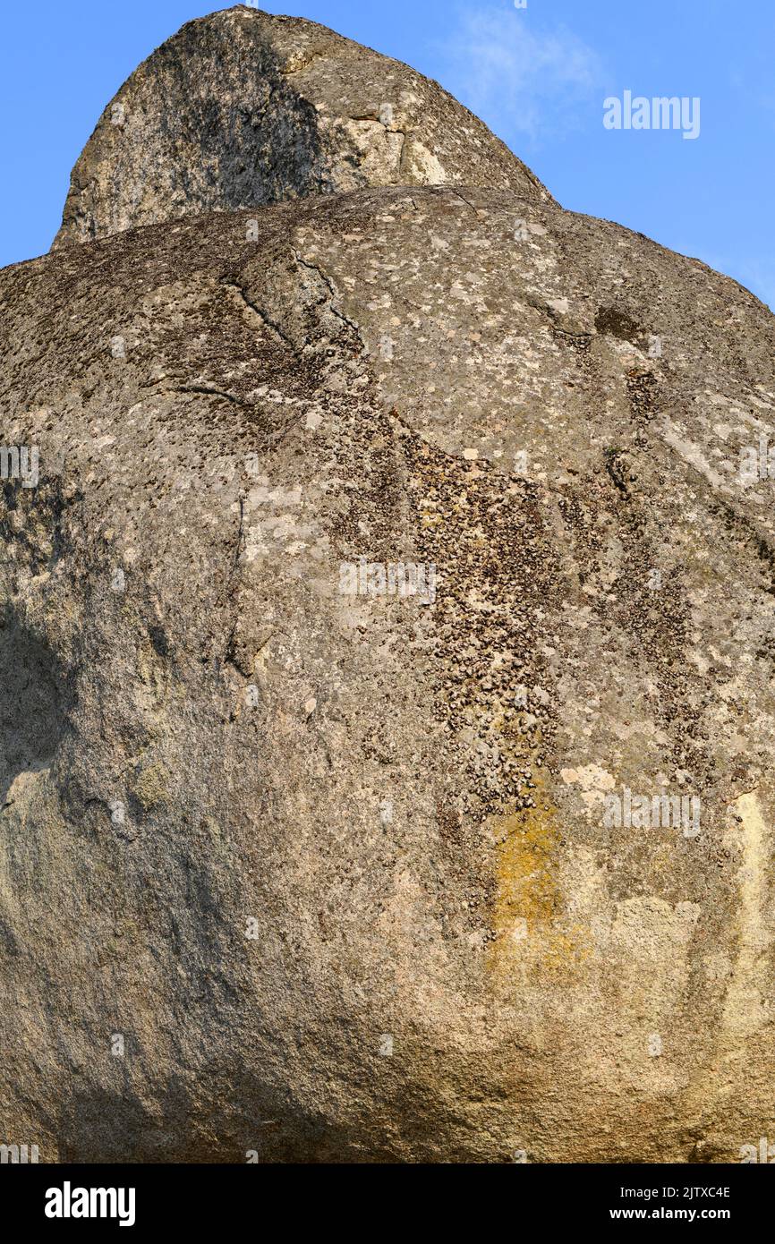 Granitic relief (spheroidal weathering). This photo was taken in Monsanto, Portugal. Stock Photo