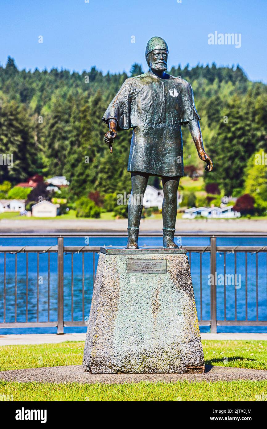 Bronze Viking statue by Phillip Levine in the Muriel Iverson Williams