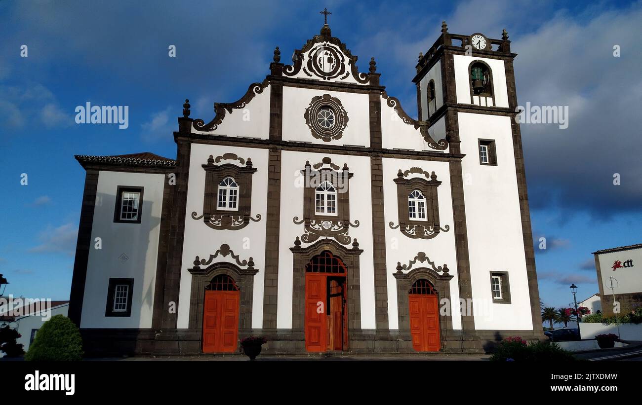Church of Saint George, originated in 16th century, rebuilt in 1796, Nordeste, Sao Miguel, Azores, Portugal Stock Photo