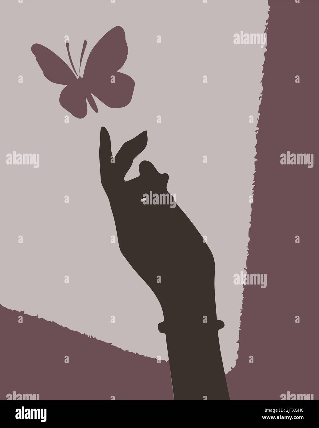 A hand touching a butterfly, a feeling Stock Photo Alamy