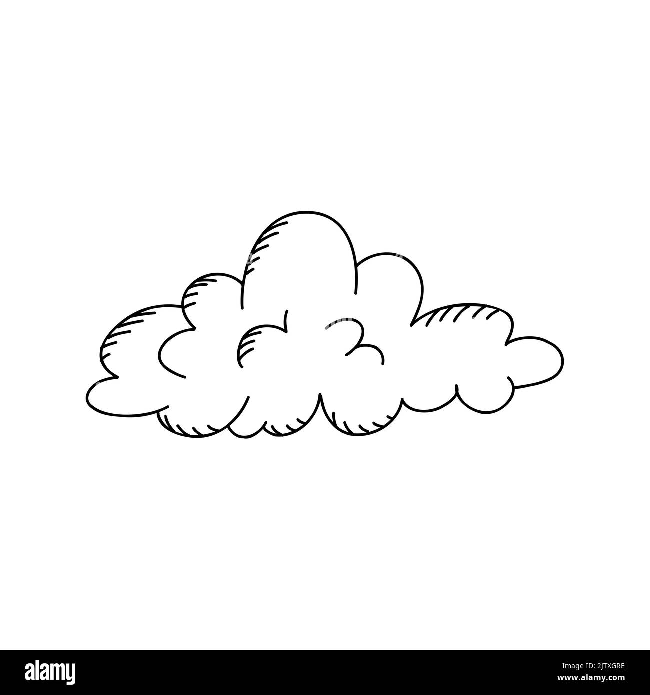 Clouds doodle collection. Outline scribble sky. Vector retro fog Stock ...