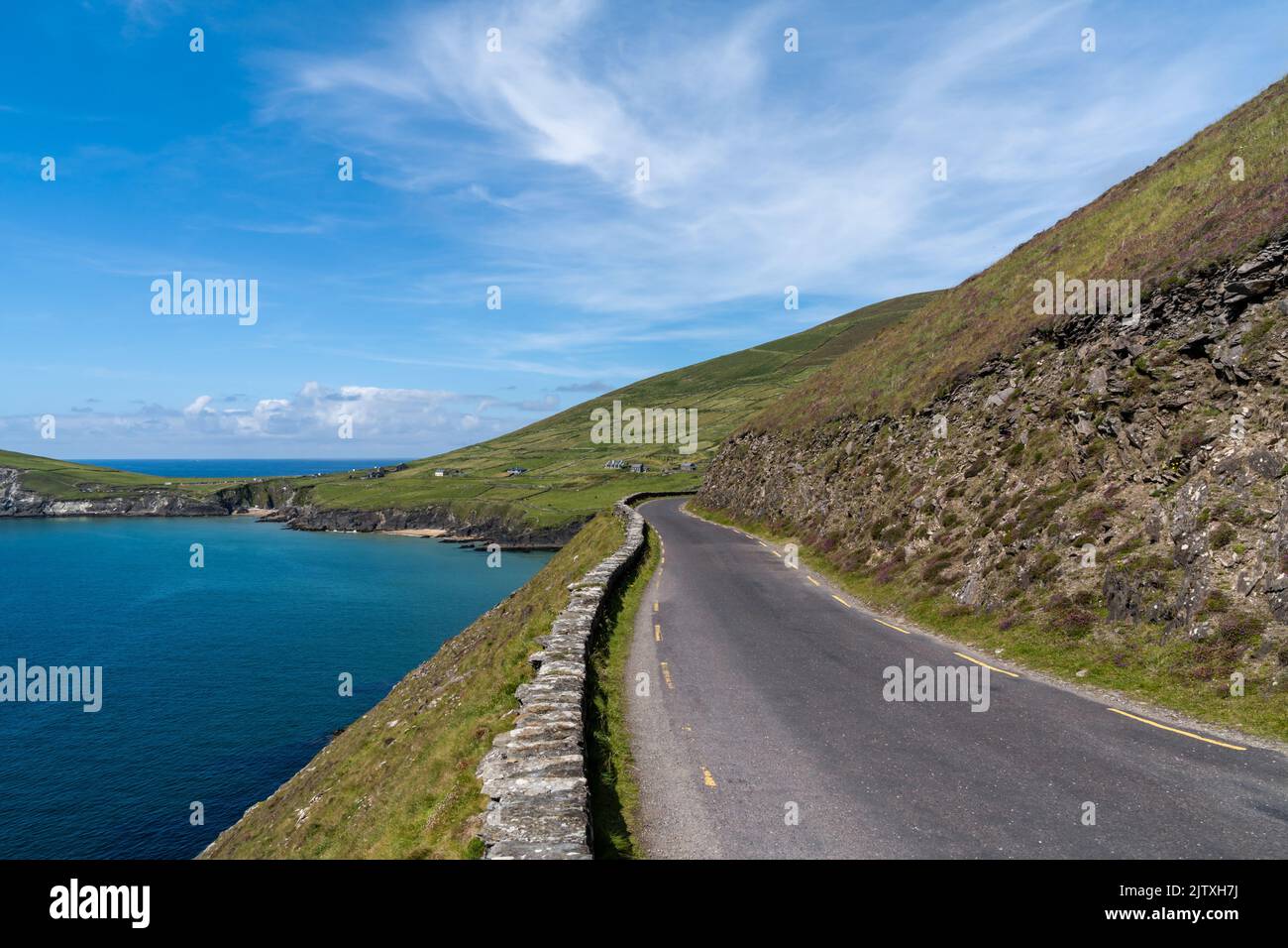 the Wild Atlantic Way coastal road on Dingle Peninsula in County Kerry of western Ireland Stock Photo