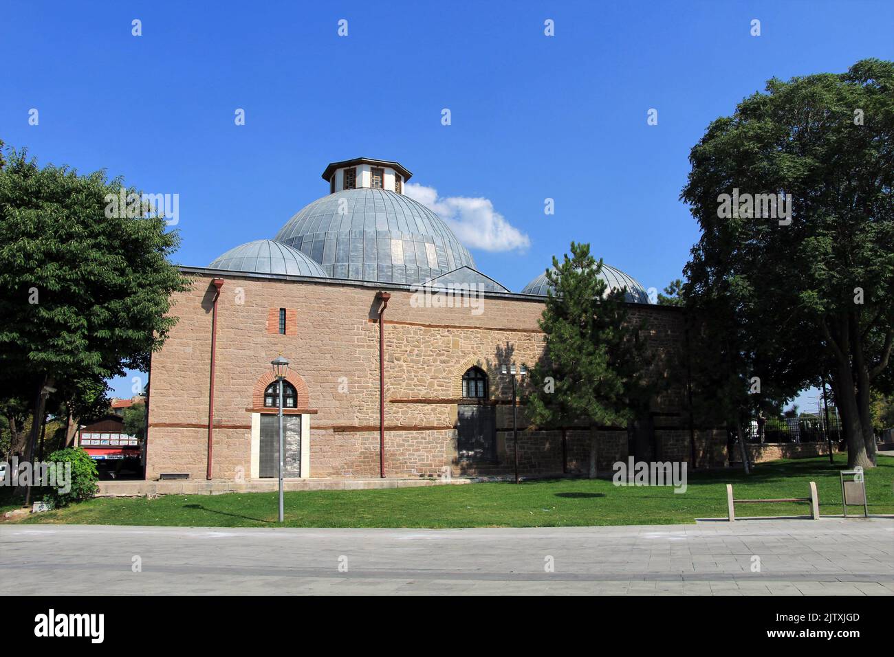 Karatay Madrasah vire in Konya. Konya is populer tourist destination in Turkey. The madrasa was built in the medieval during the Seljuk period. Stock Photo
