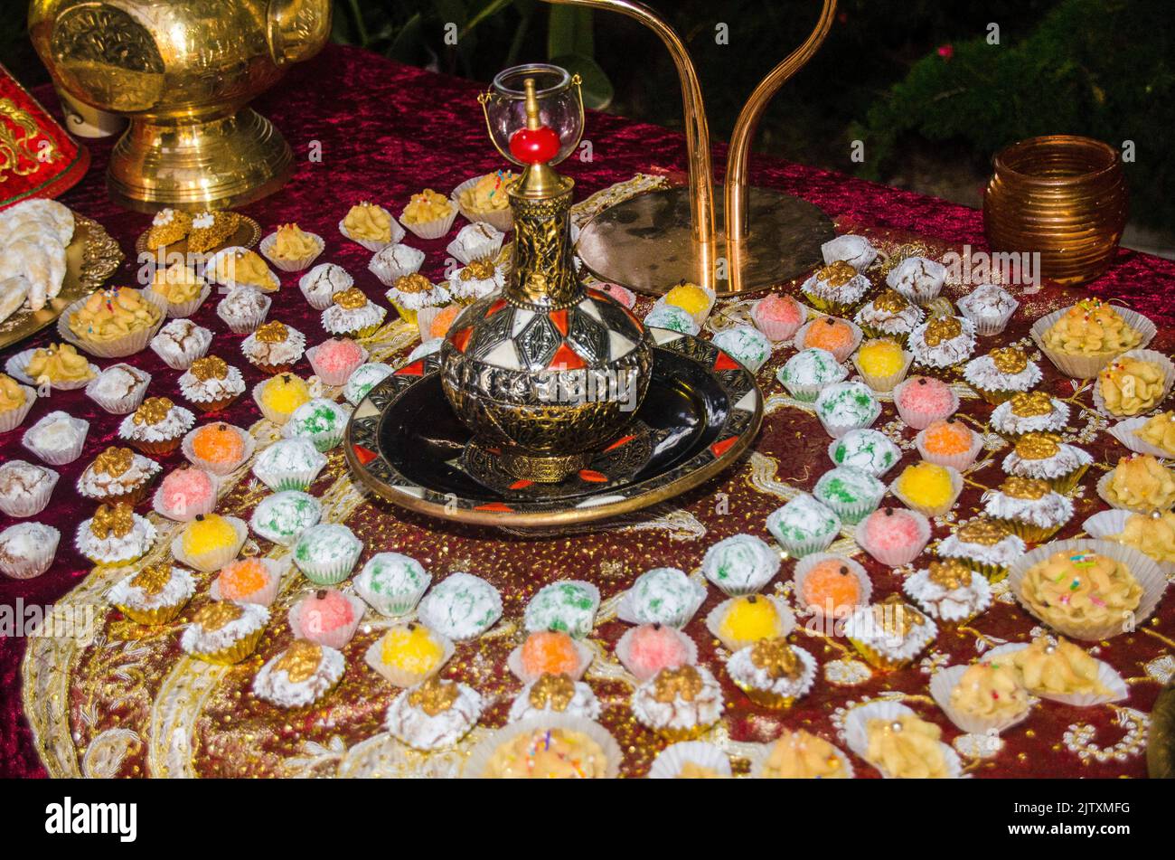 The hina also henna ceremony proceeds the wedding day in this
