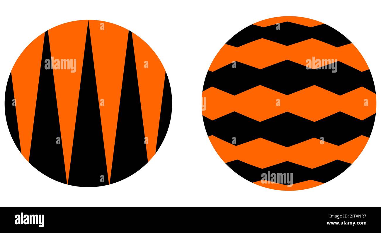 Set of Circle Shape Elements, Black and Orange Stock Vector Image & Art