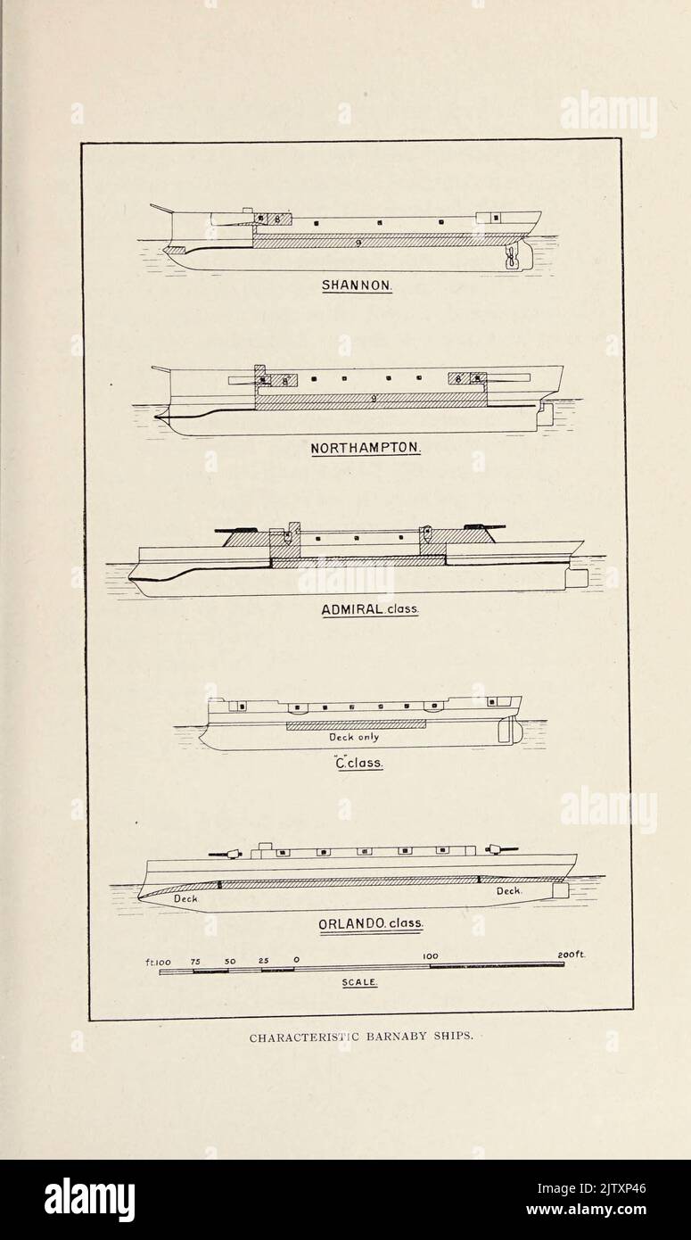 Characteristic Barnaby Ships from the book ' The British battle fleet : its inception and growth throughout the centuries to the present day ' Volume 2 by Jane, Fred T., 1865-1916 Publication date 1915 Stock Photo