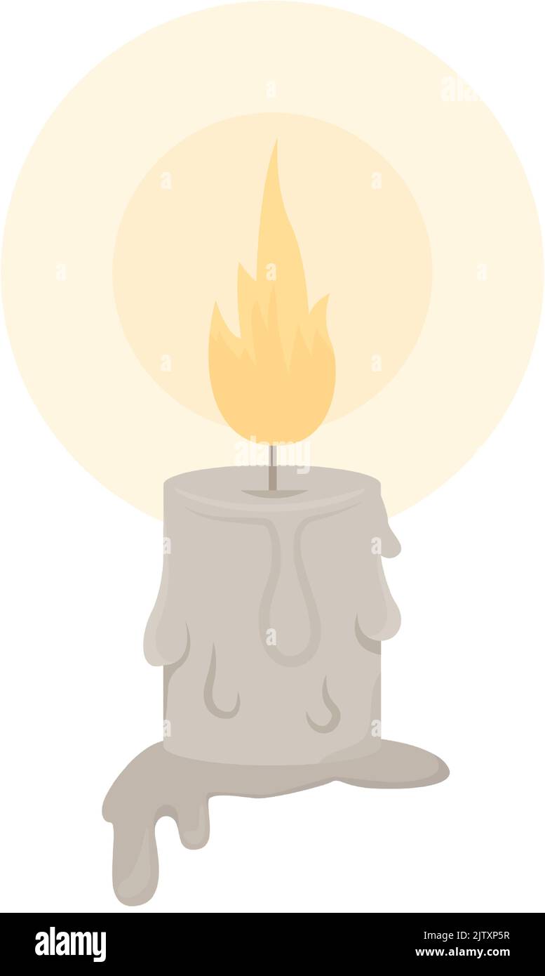 Glowing candle semi flat color vector object Stock Vector