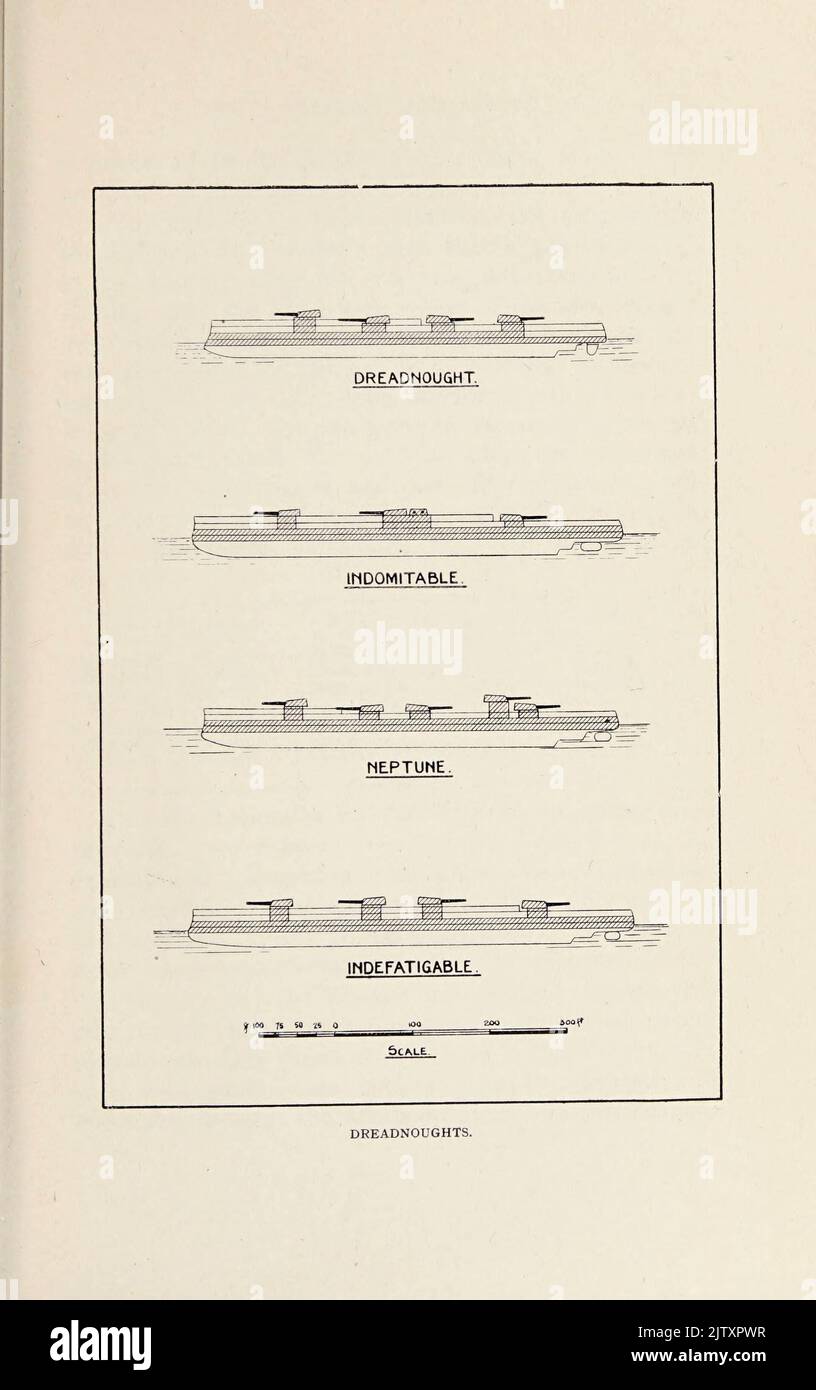 Dreadnoughts from the book ' The British battle fleet : its inception and growth throughout the centuries to the present day ' Volume 2 by Jane, Fred T., 1865-1916 Publication date 1915 Stock Photo