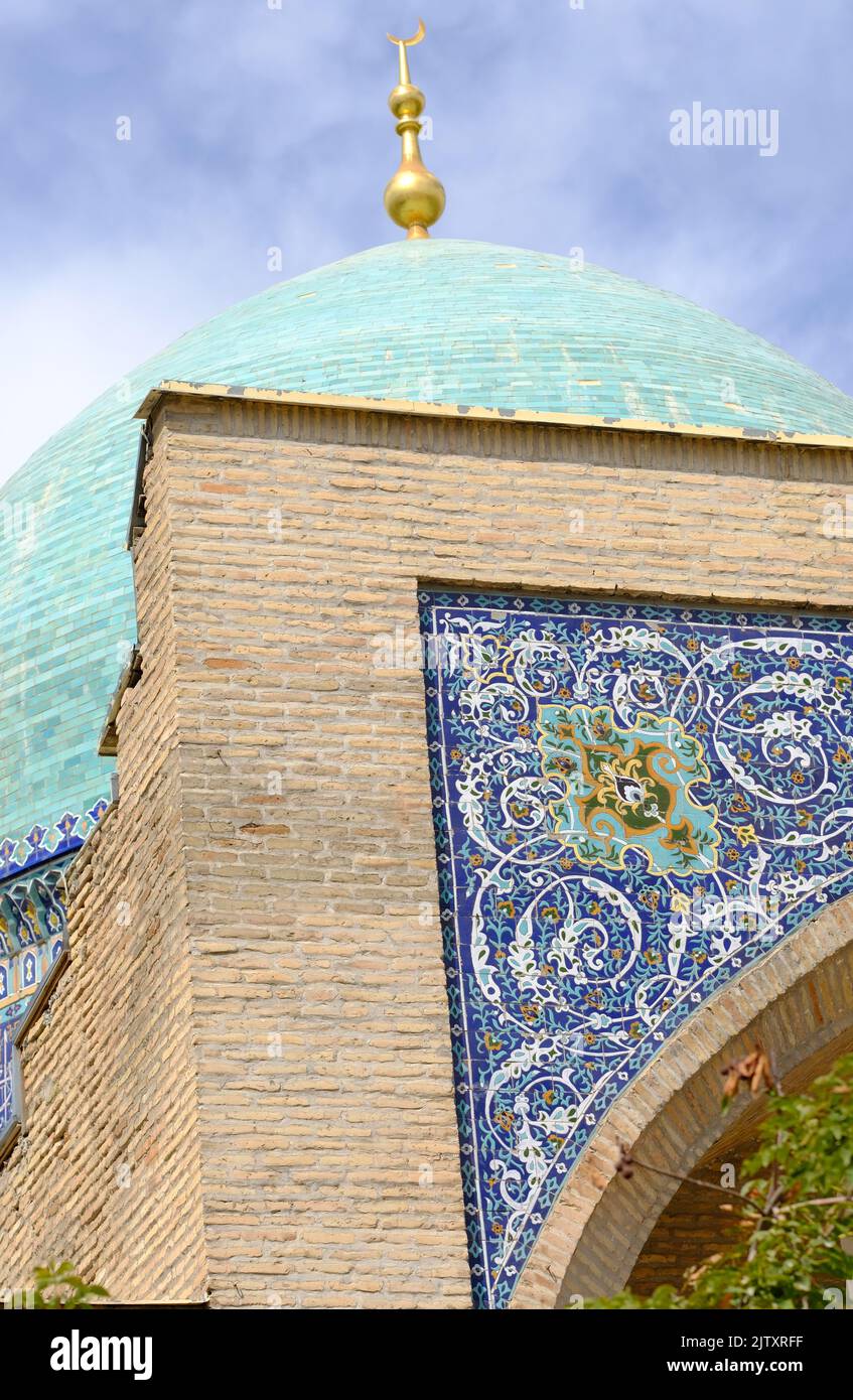 Tashkent Uzbekistan detail of the dome at the Barak Khan Madrasa built in the 16th Century Stock Photo