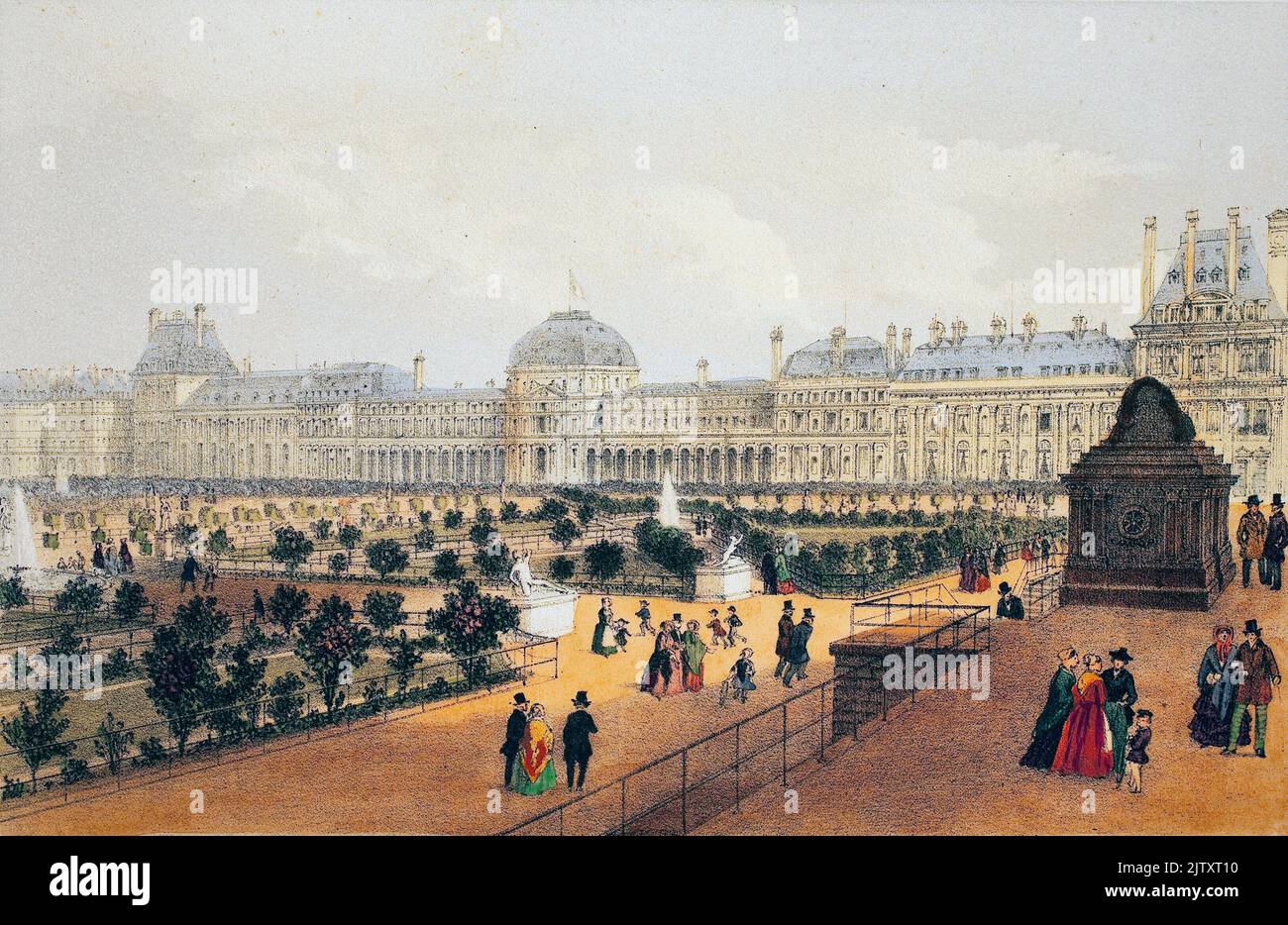 Palais Des Tuileries Paris Lithographie Aquarellee Illustration In palais-des-tuileries-paris-lithographie-aquarellee-illustration-in