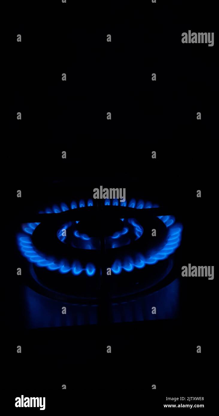 Flame Gas black color background, Household energy consumption