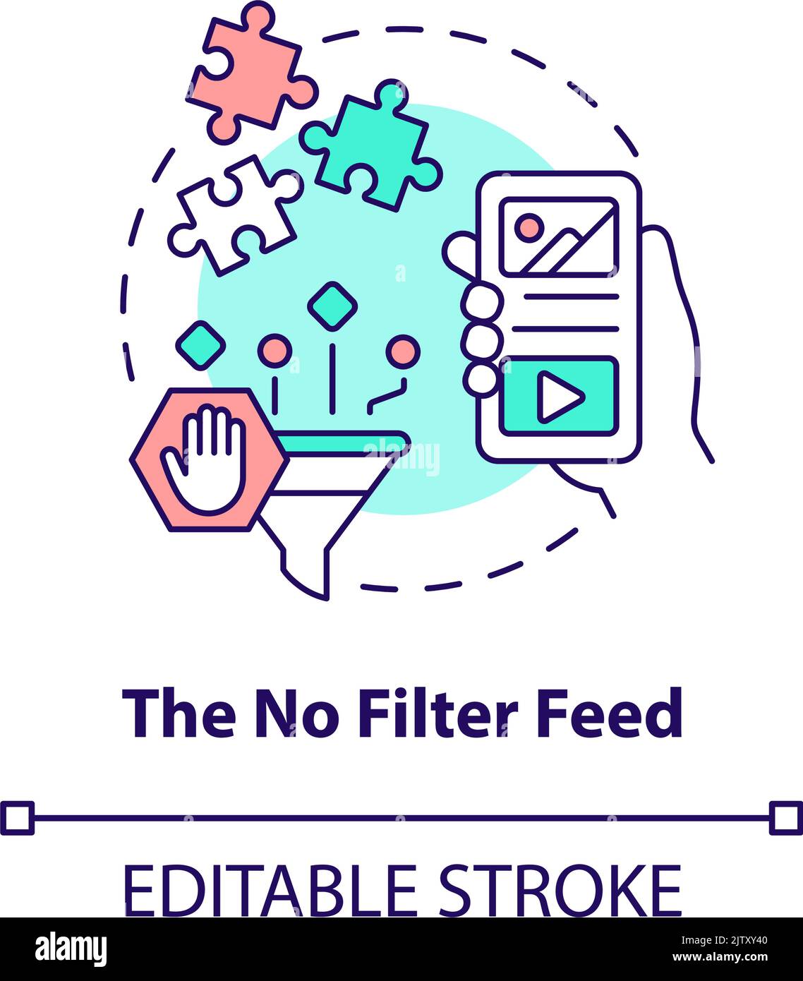 No filter feed concept icon Stock Vector