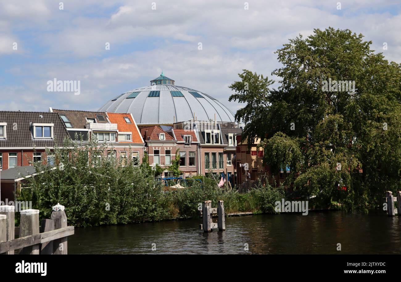 Beautiful Dutch city view. Haarlem, the Netherlands. Summer in Europe. Dutch architecture photo. Stock Photo