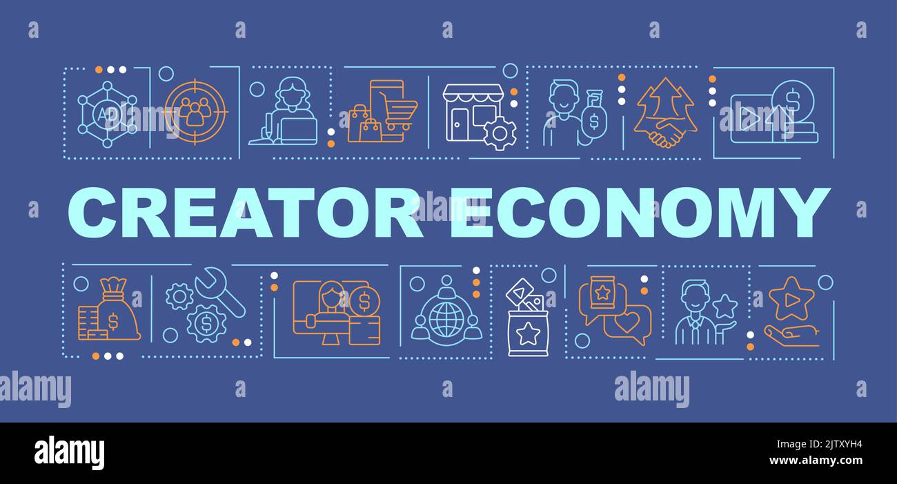 Creator economy word concepts dark blue banner Stock Vector Image & Art