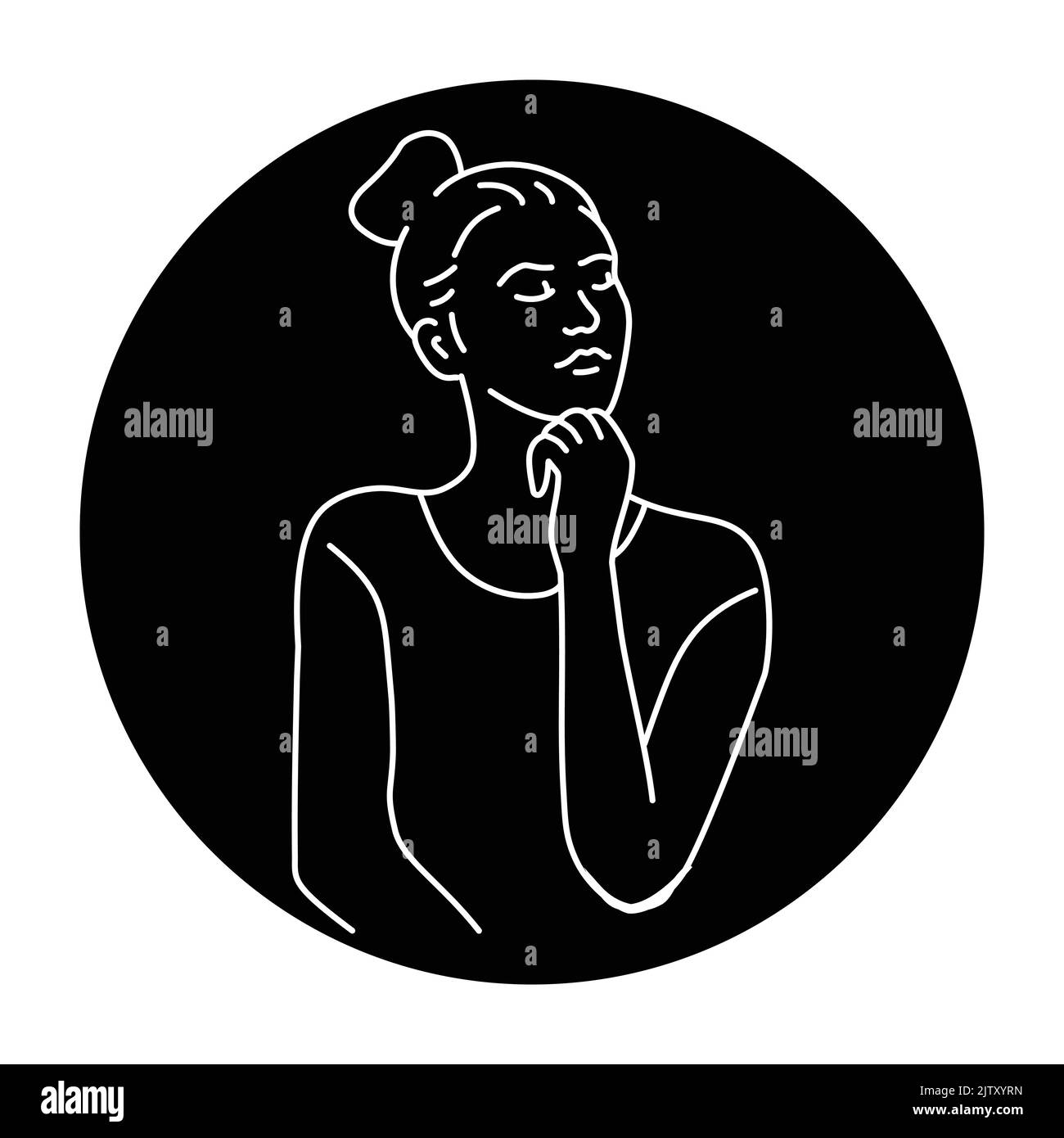 Offended girl color line illustration. Behavior of people Stock Vector ...