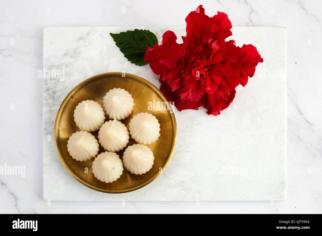 Steamed or ukdiche Modak. Offered to Lord Ganesha during Ganpati festival in India. Stock Photo