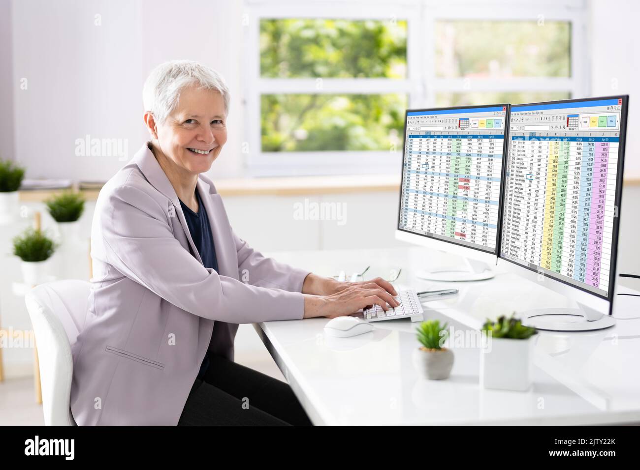 Professional Data Analyst And Medical Billing Coding Women Stock Photo