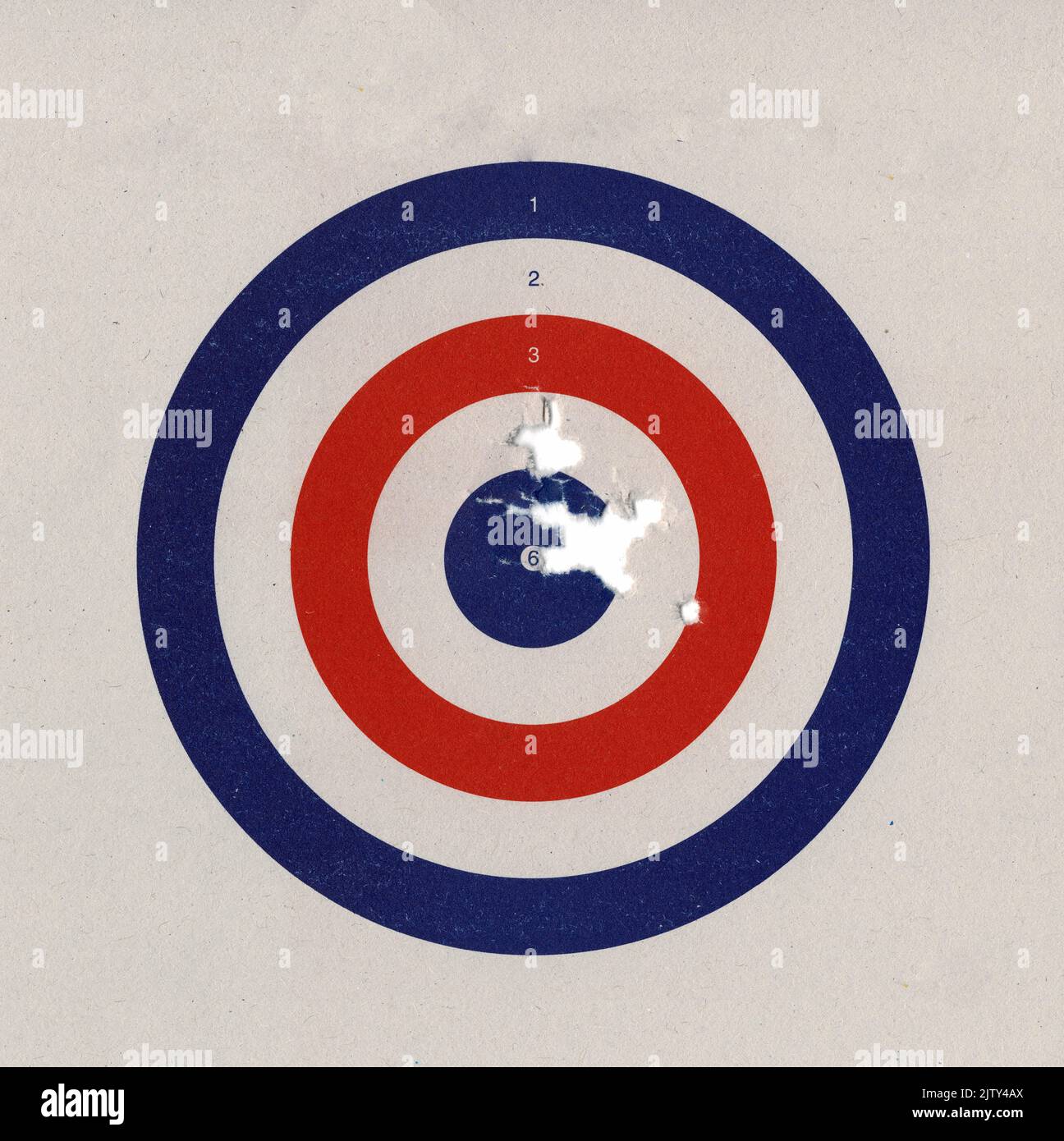 Target with bullet holes in it from a shooting competition Stock Photo Alamy