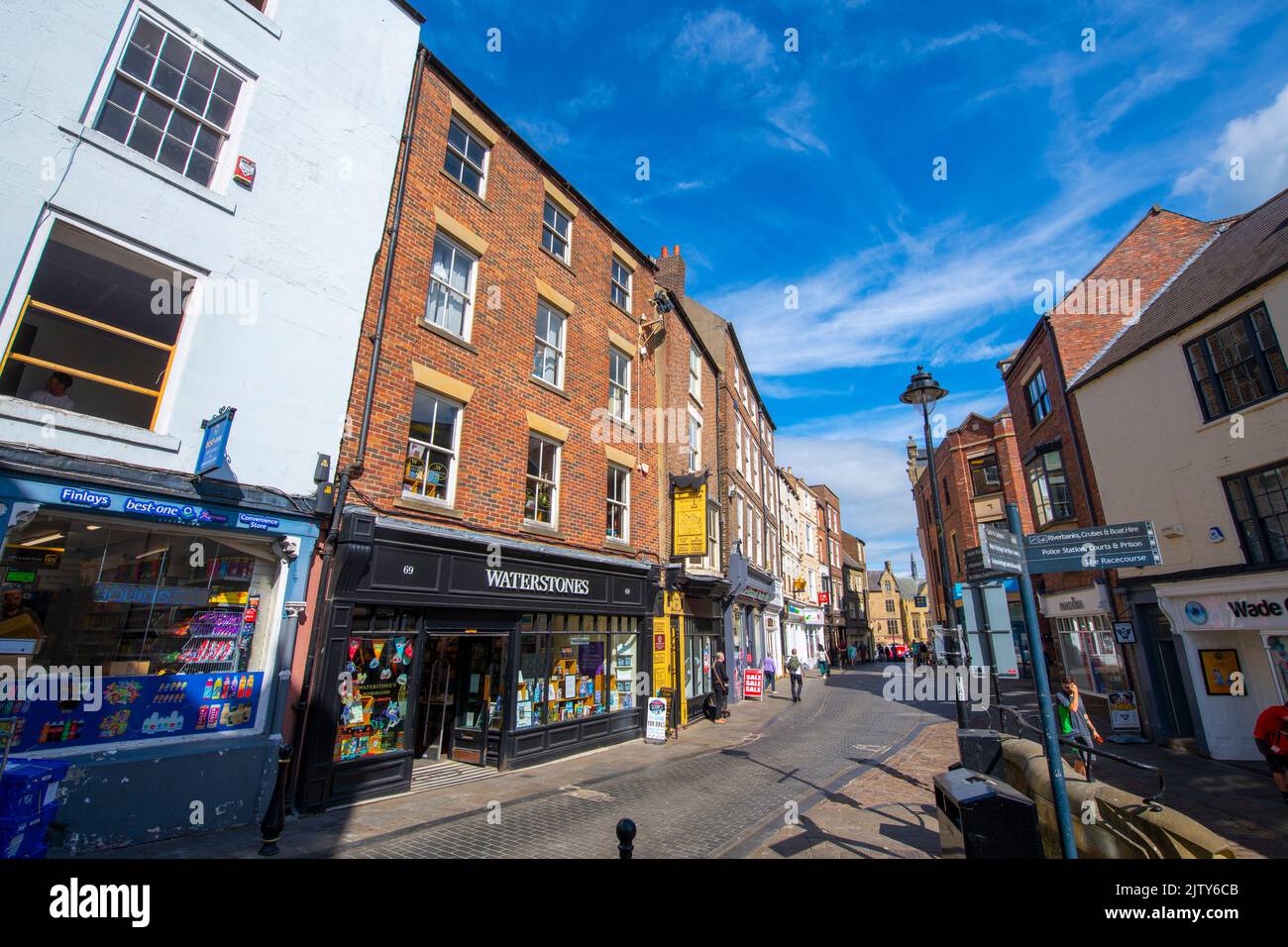 Historic commercial buildings on Saddler Street in historic city center