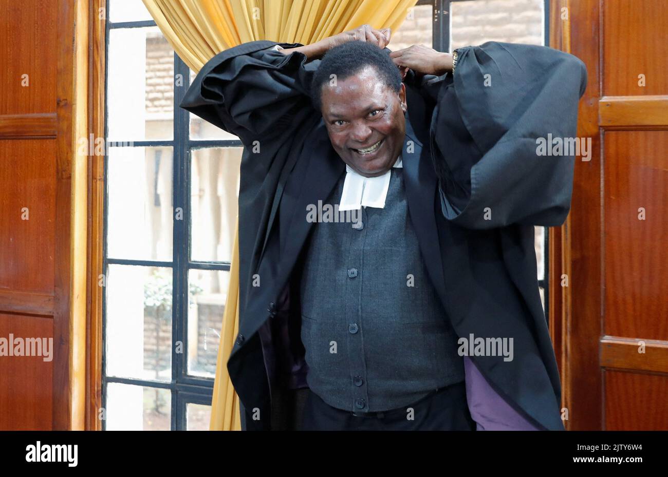 Senior Counsel Kioko Kilukumi, representing Kenya's President-elect William Ruto prepares to attend the final hearing day over a petition seeking to invalidate the outcome of the recent presidential election, at the Supreme Court in Nairobi, Kenya September 2, 2022. REUTERS/Thomas Mukoya Stock Photo