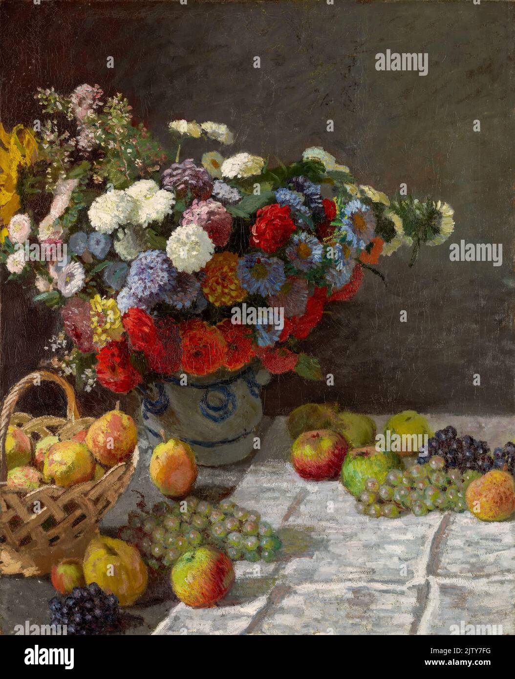 Claude Monet: Still Life with Flowers and Fruit; 1869; Oil on canvas; Stock Photo