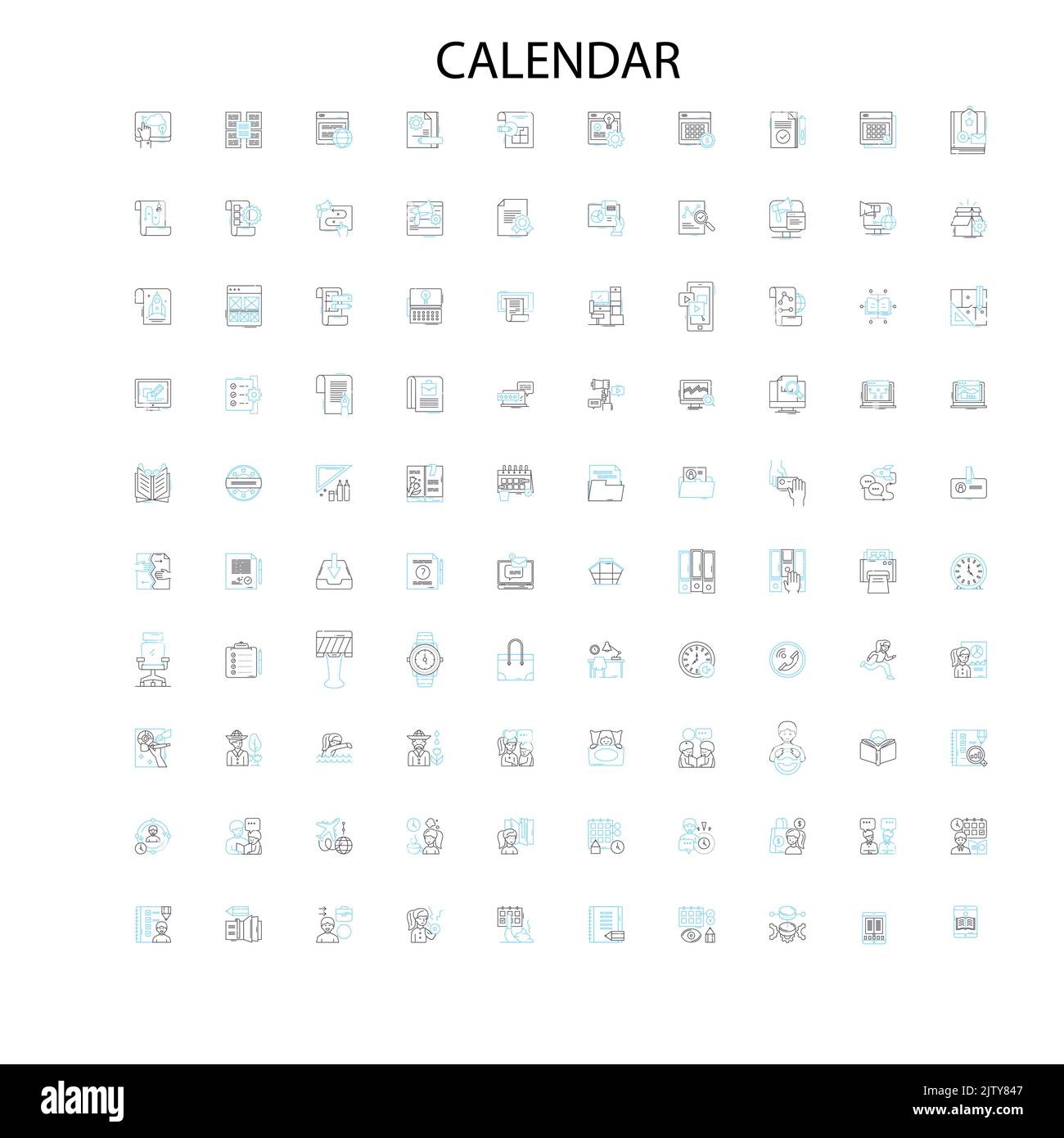 Meeting line icons signs Cut Out Stock Images & Pictures - Alamy