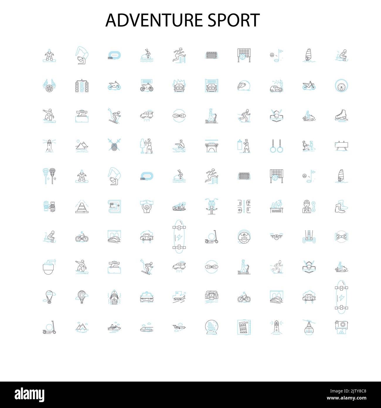 adventure sport icons, signs, outline symbols, concept linear ...