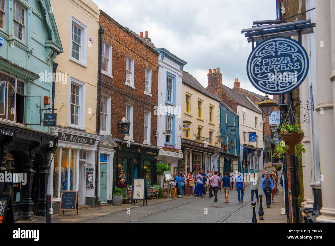 Historic commercial buildings on Saddler Street in historic city center