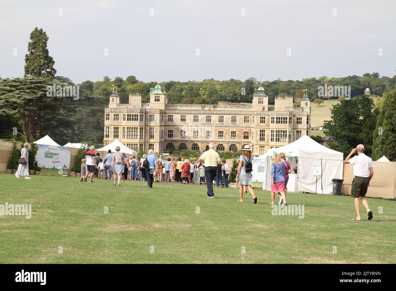 The first ever BBC Gardeners' World Autumn Fair is taking place at Audley End House in Essex. People making their way into the event. Stock Photo