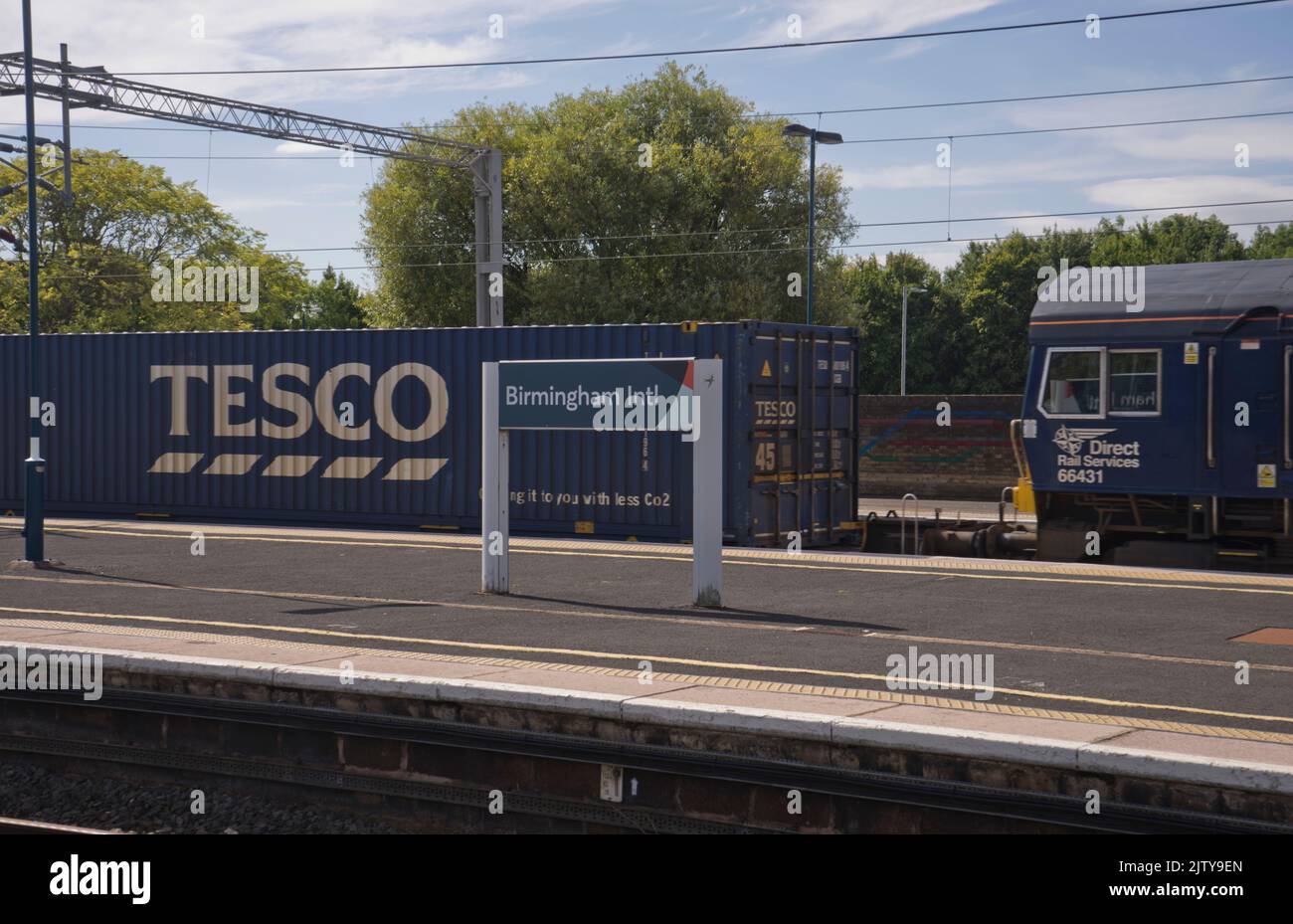 Tesco supermarket freight trains at Birmingham International Airport