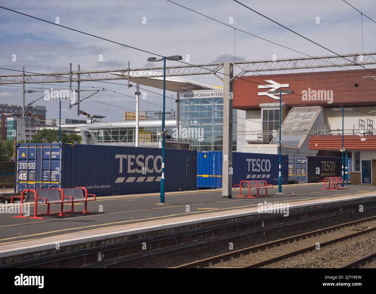 Tesco supermarket freight trains at Birmingham International Airport