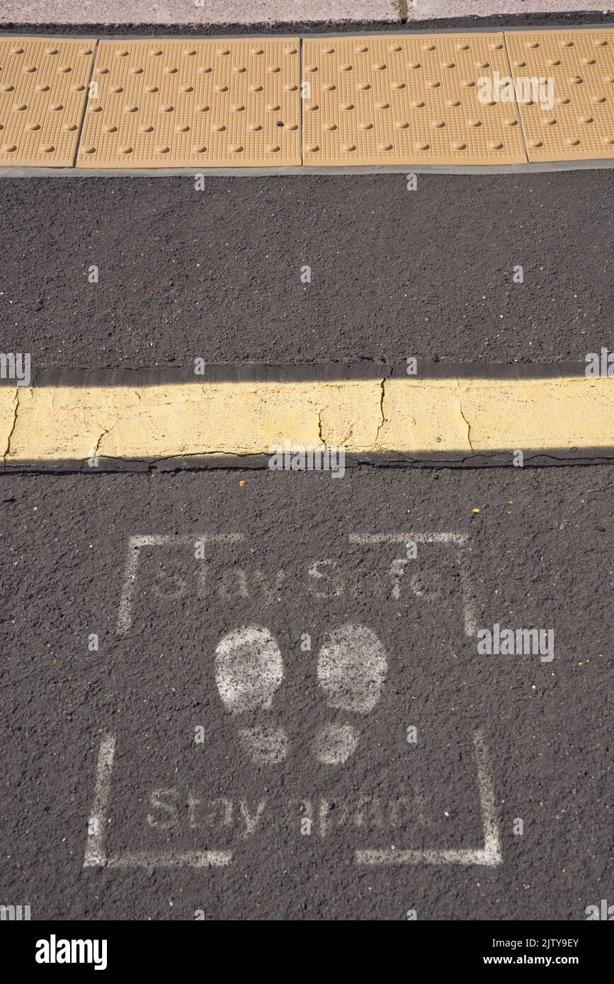 Safety signs at Birmingham International Airport rail station