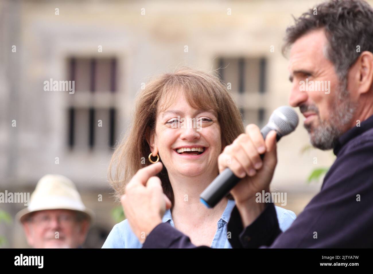 Saffron Walden, UK. 02nd Sep 2022. The first ever BBC Gardeners' World Autumn Fair is taking place at Audley End House in Essex. Adam Frost, one of the presenters of the BBC Gardeners' World programme, in conversation with Lucy Hall, editor of BBC Gardeners' World magazine. Credit: Eastern Views/Alamy Live News Stock Photo