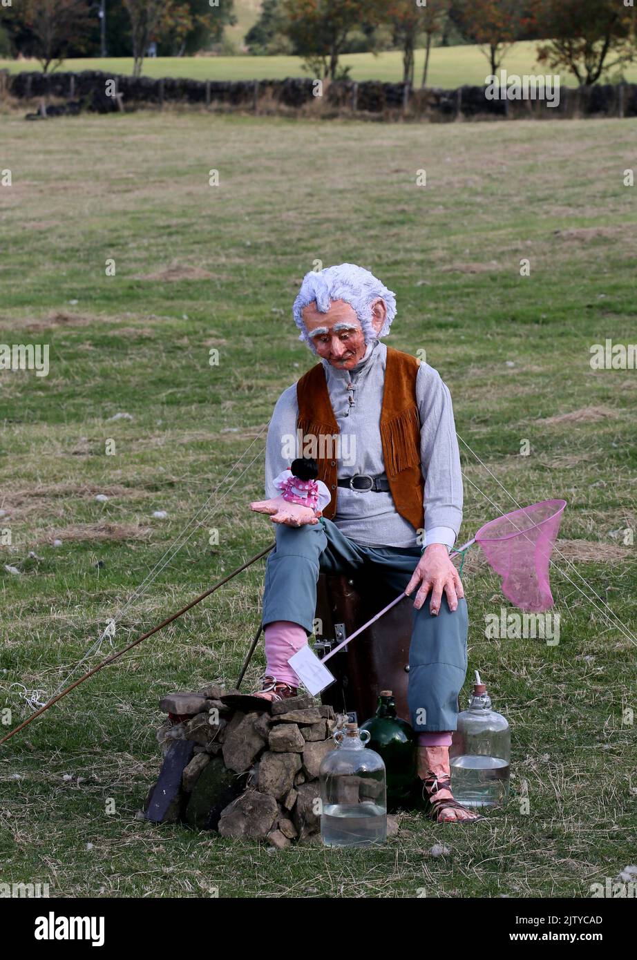 Norland, UK. 2nd September, 2022. The annual Norland scarecrow festival takes place with a theme of children's favourites.  Norland, West Yorkshire, UK. Credit: Barbara Cook/Alamy Live News Stock Photo