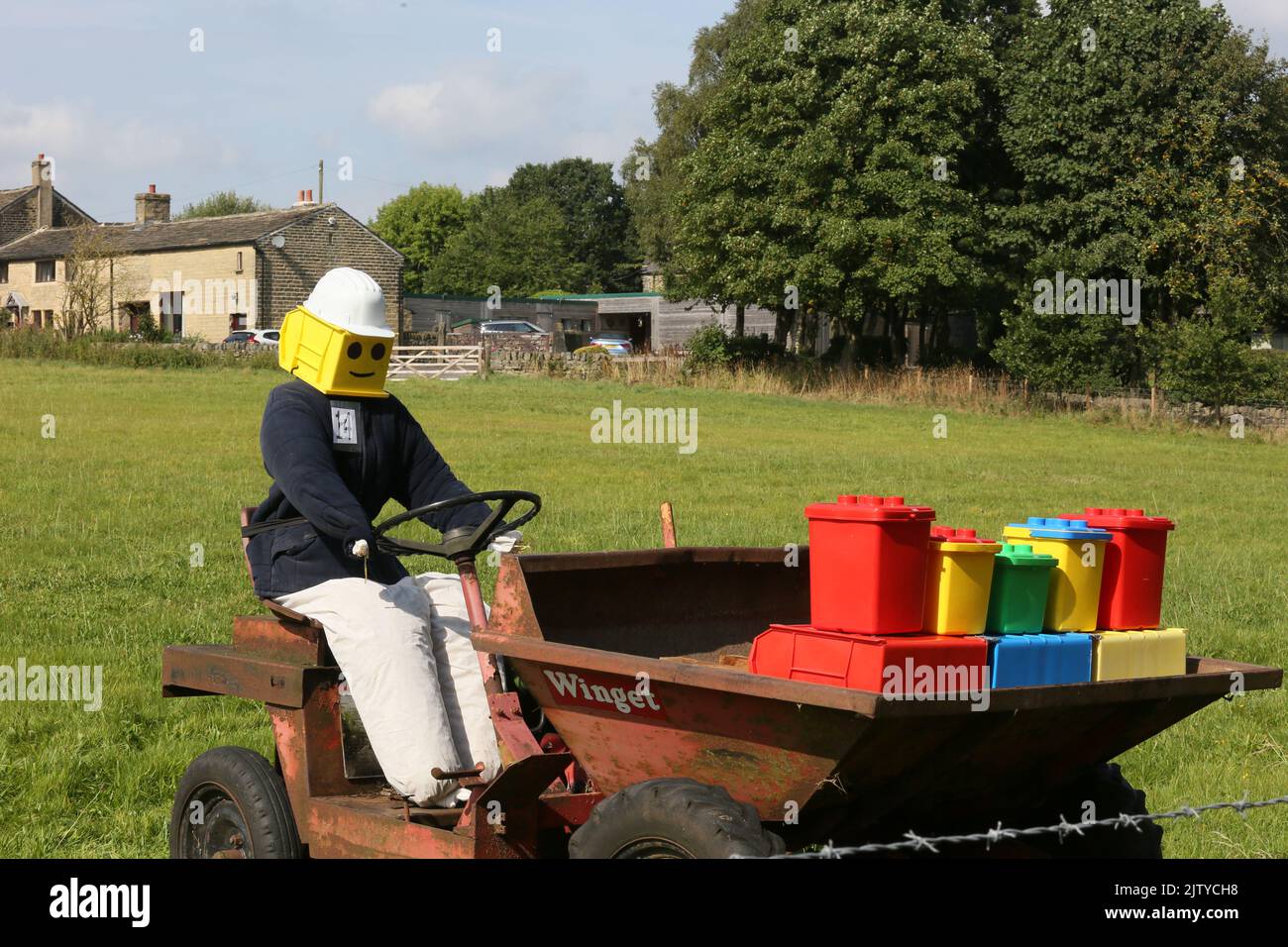 Norland, UK. 2nd September, 2022. The annual Norland scarecrow festival takes place with a theme of children's favourites.  Norland, West Yorkshire, UK. Credit: Barbara Cook/Alamy Live News Stock Photo