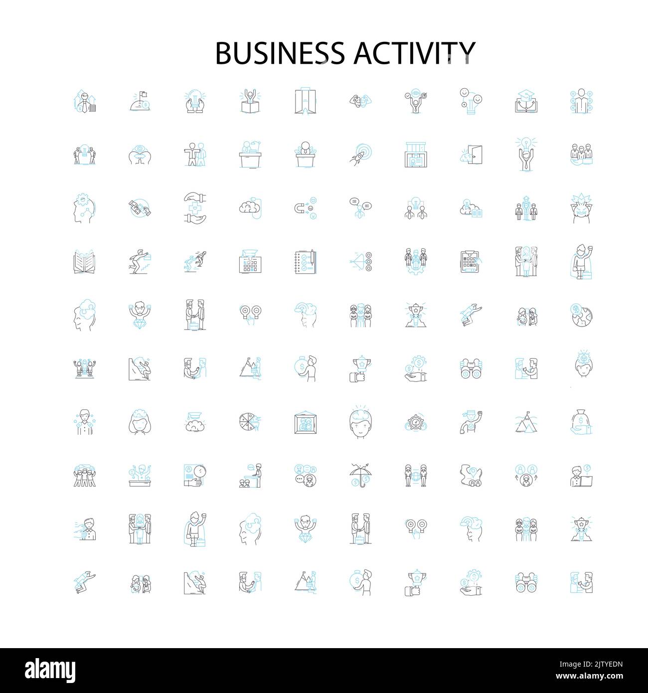 business activity icons, signs, outline symbols, concept linear illustration line collection Stock Vector