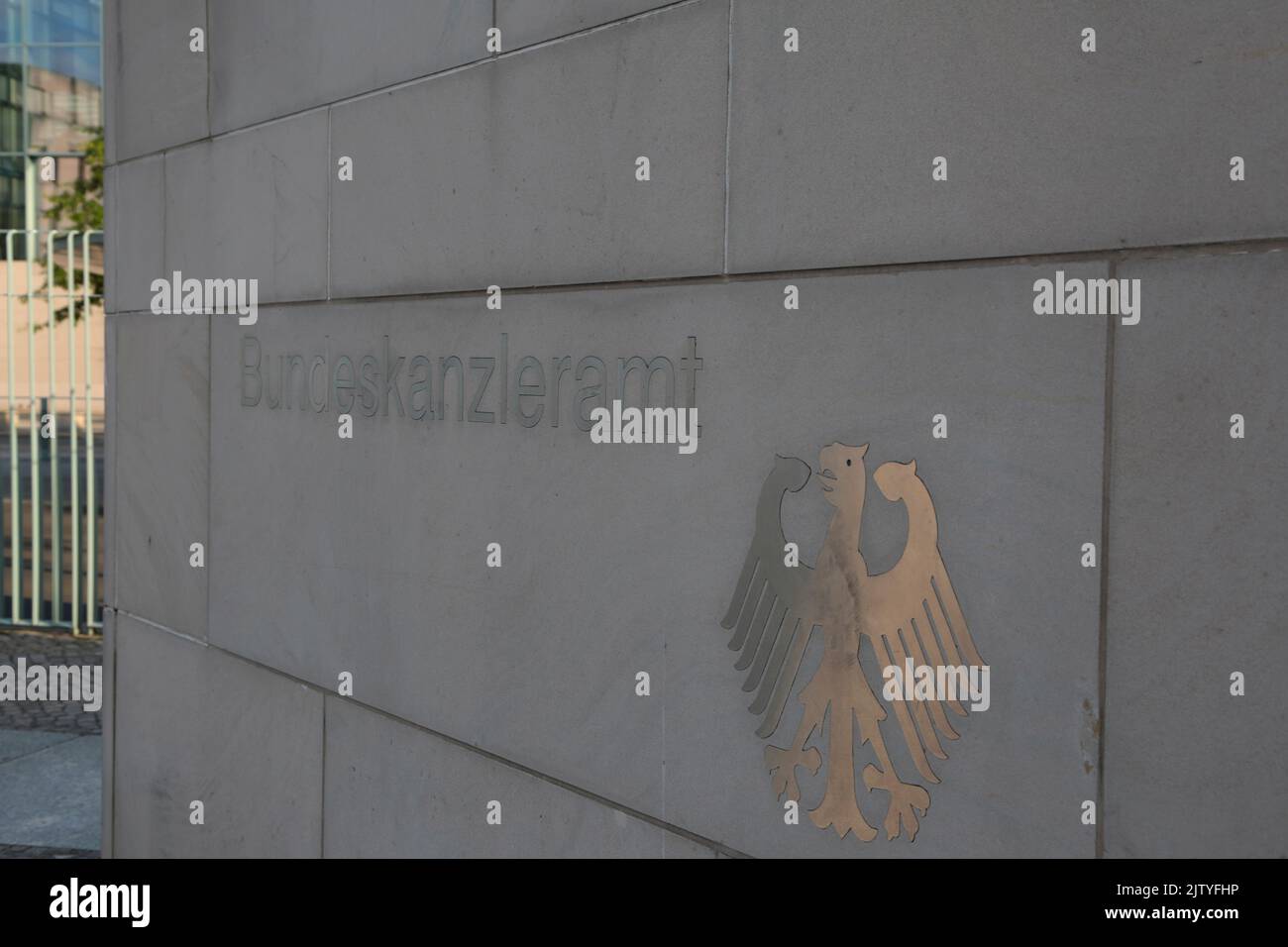 'Berlin, Germany - 06 10 2022' Detail, Background picture of the 'Bundeskanzleramt' Stock Photo