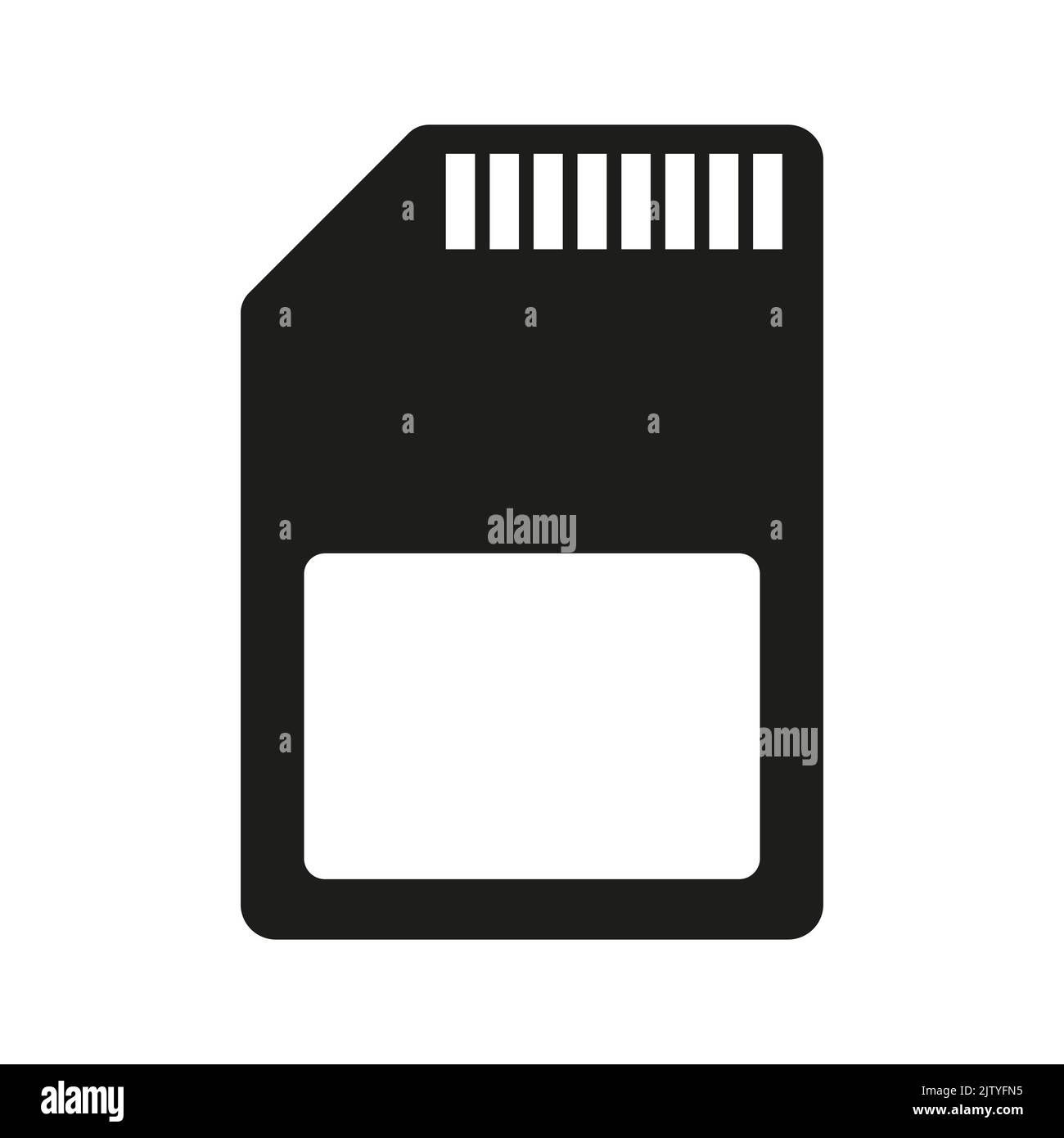 Memory card black vector icon on white background Stock Vector