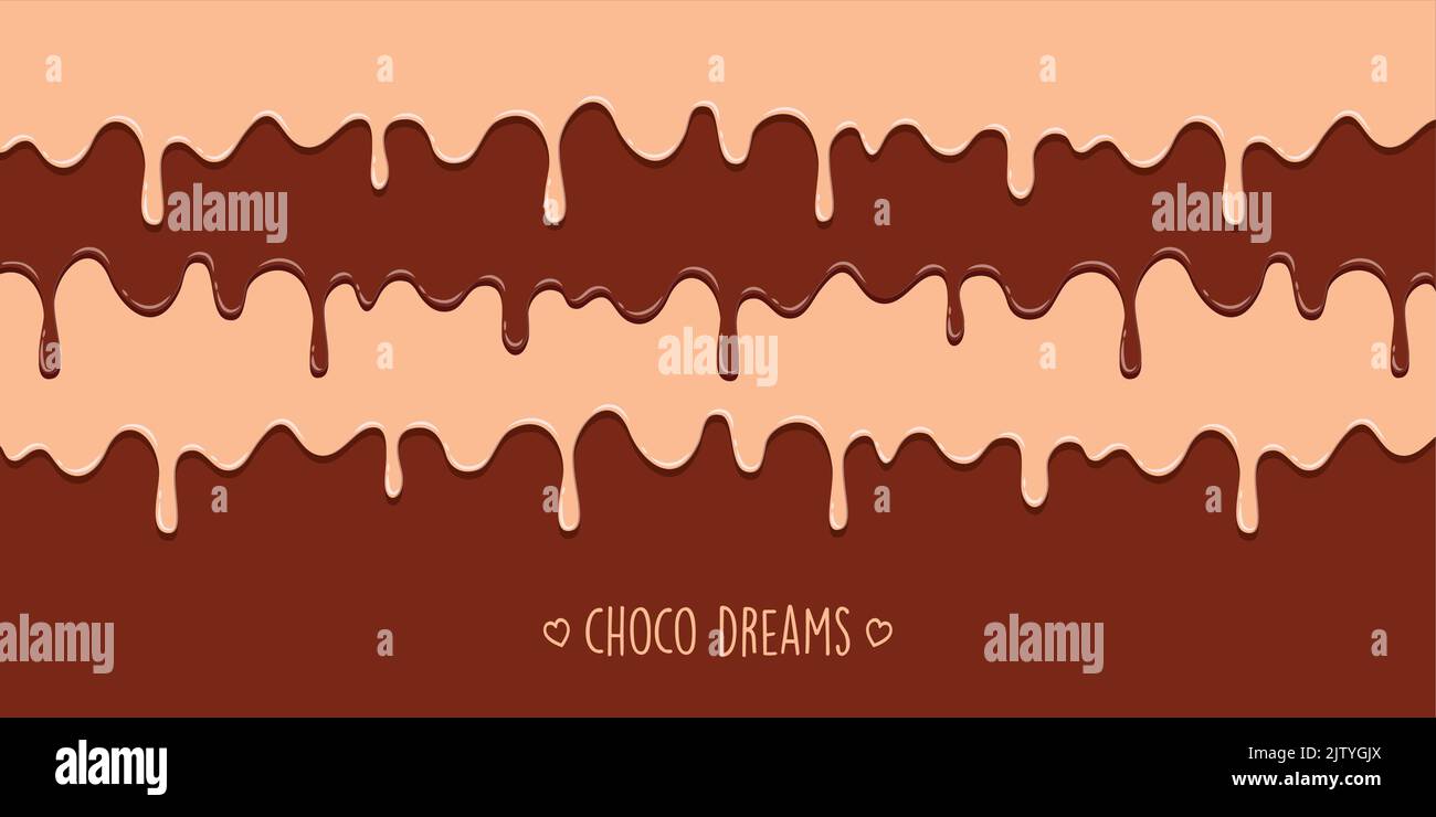 sweet tasty melting chocolate icing background choco dreams Stock Vector