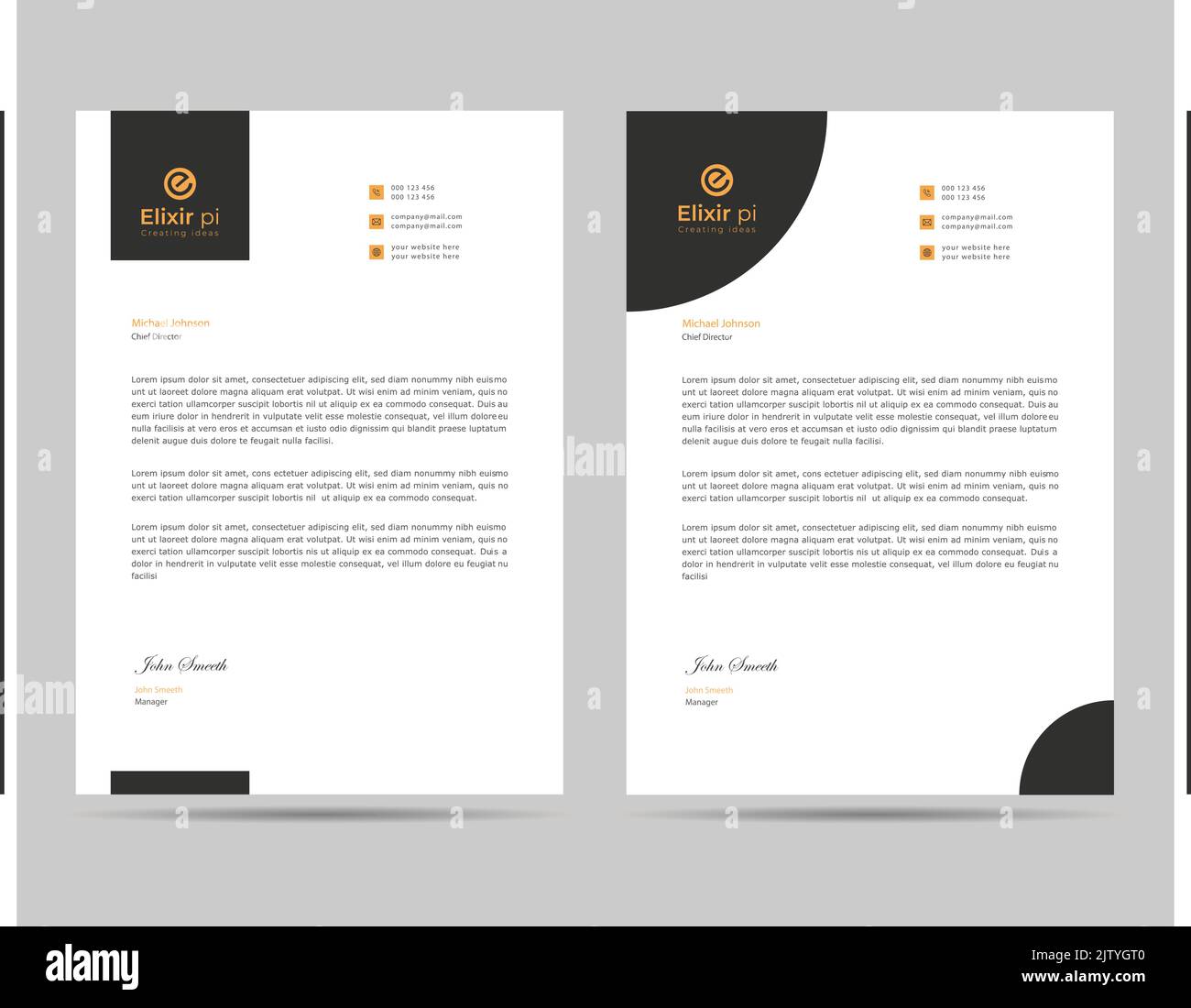 minimalist letterhead template design for corporate use Stock Vector