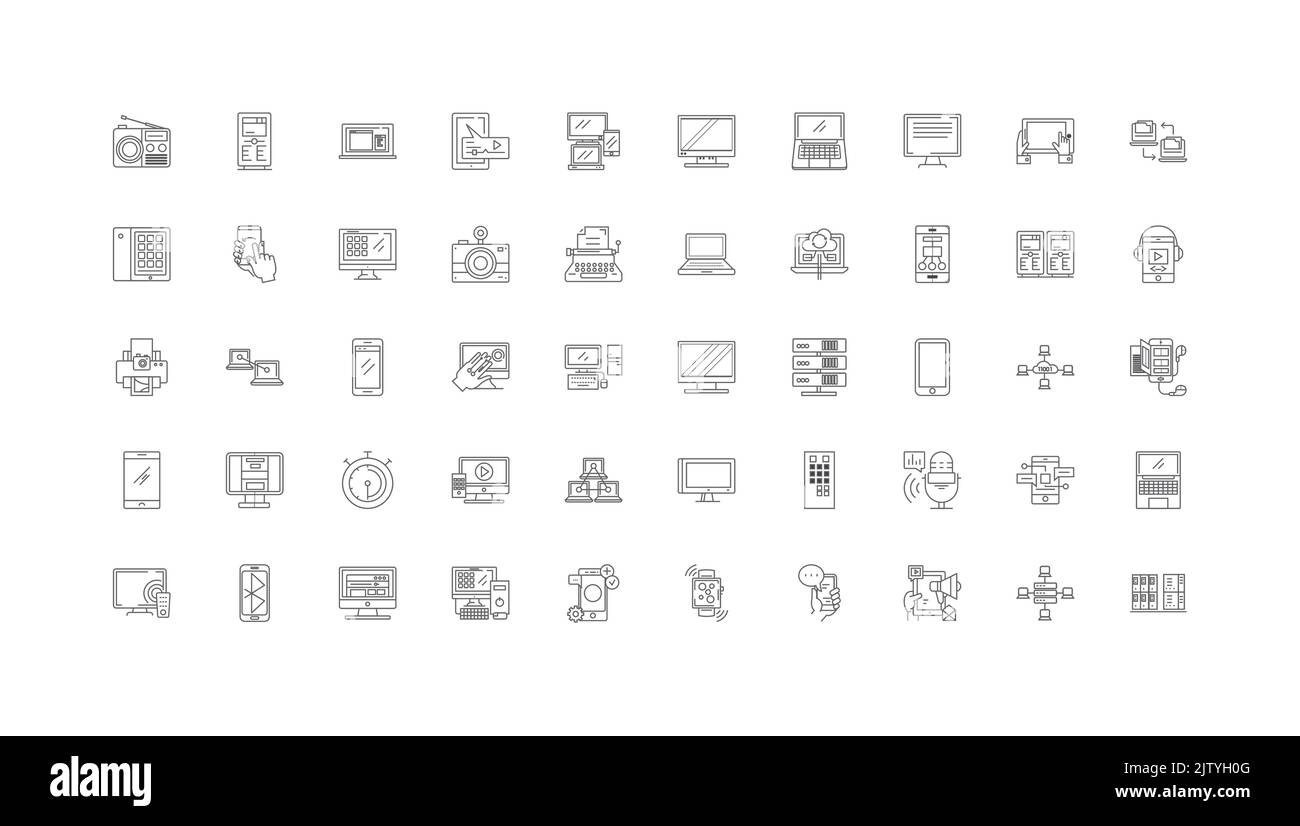 Device, linear icons, line signs set, vector collection Stock Vector ...